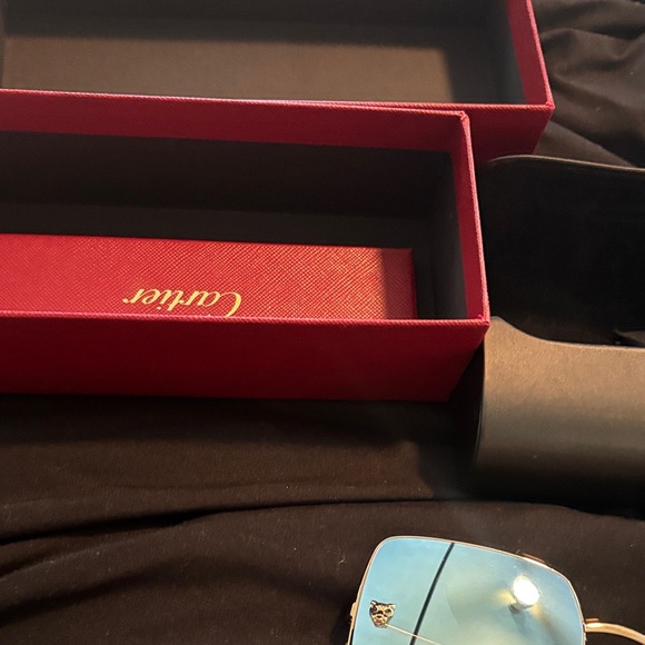 Cartier Gold and Blue Sunglasses - Picture 5 of 6